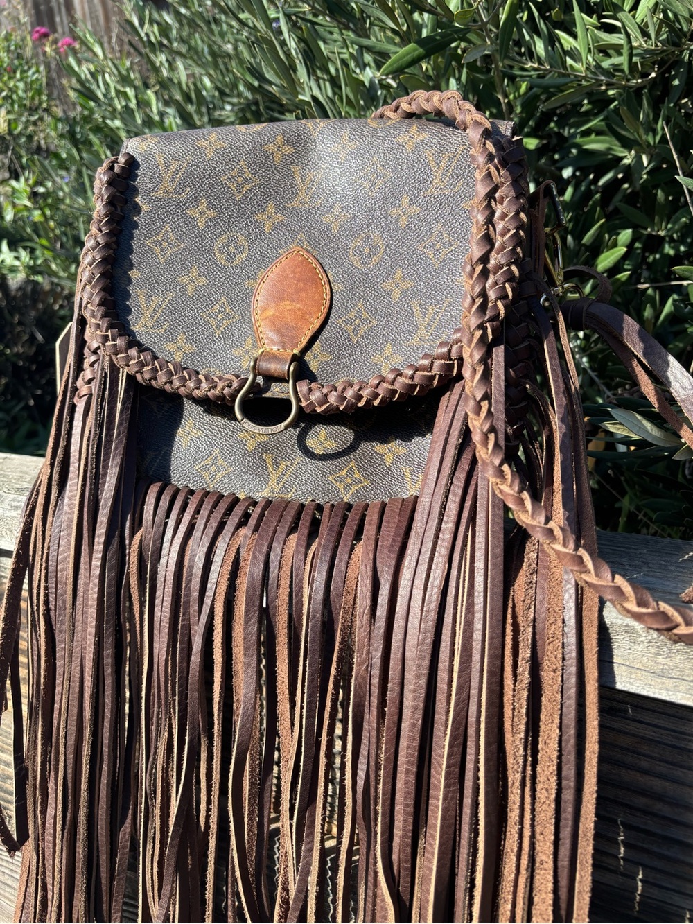Louis Vuitton Brown Monogram Fringe Crossbody with Braided Strap